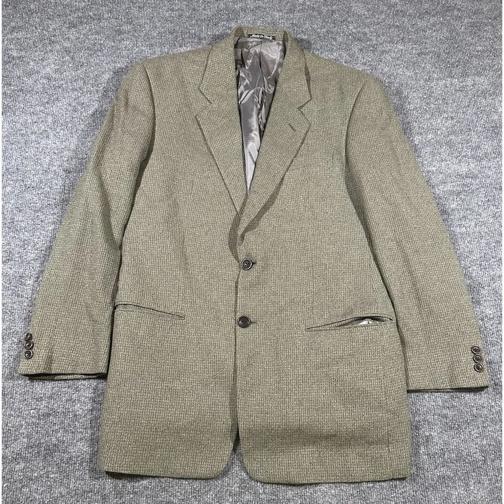 Armani Collezioni Mens Beige Blazer 40R Wool Blend Made In Italy Neiman Marcus